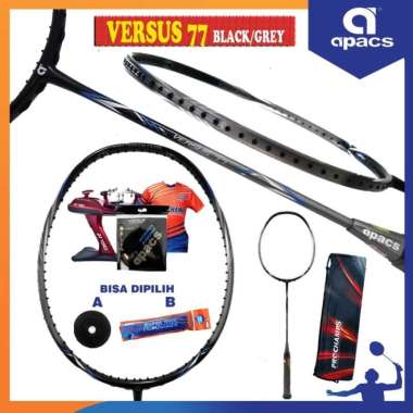 APACS VERSUS 77 RAKET BADMINTON ORIGINAL PAKET 1 BLACK GREY