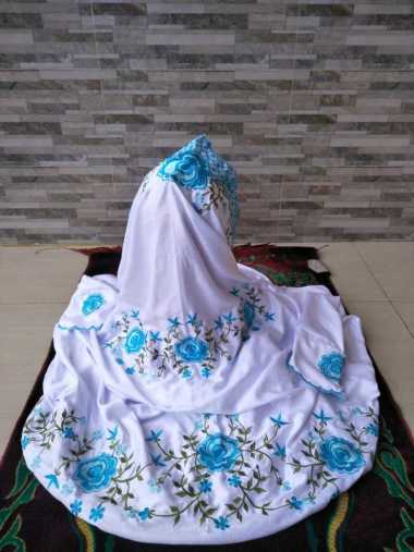 Khadijah Mukena Dewasa Katun Motif Bordir Bunga Hitam