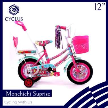Sepeda Anak Perempuan Mini Monchichi Suprise 12 Inch