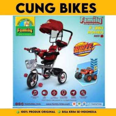 Sepeda Anak Roda Tiga Stroller Family F361 Kereta Dorong Anak Trycycle Merah