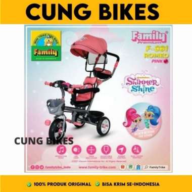Sepeda Anak Roda Tiga Stroller Family F361 Kereta Dorong Anak Trycycle Pink