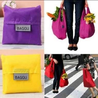 tas kantong belanja kain lipat baggu polos shopping bag tas tote lipat