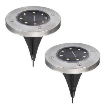 Lampu Tanam LED Solar Panel Outdoor 8 LED Waterproof White