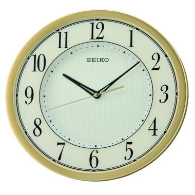 Seiko QXA-726 Quiet Sweep Lumibrite Jam Dinding [Original] Gold White