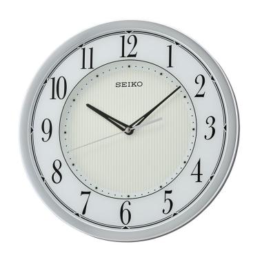 Seiko QXA-726 Quiet Sweep Lumibrite Jam Dinding [Original] Silver White