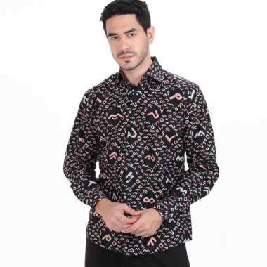 Batik Arjunaweda Kemeja Batik Aksara Lontara Multi Colour 55130032 M