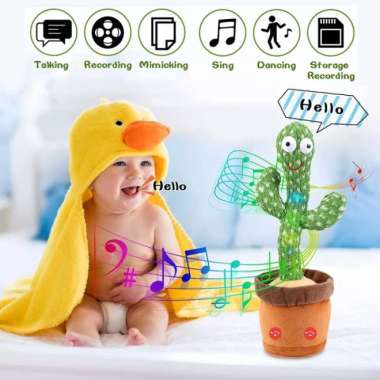 Cactus Toy Boneka Pintar kaktus Joget Joged Goyang Bisa Ngomong