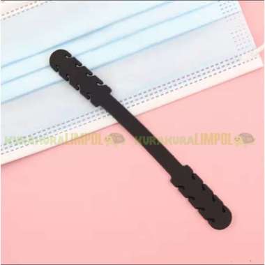 Pengait Masker Konektor Tali Masker Strap Kepala Hijab Karet Silikon Hitam