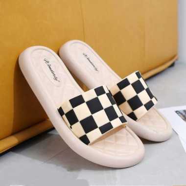 Sandal Kokop Wanita Terbaru Motif Catur 38 tan