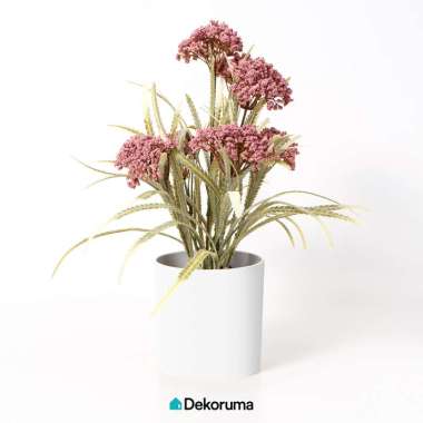 Dekoruma KATORI Bunga Tiruan dalam Pot | Bunga Sintetis Fennel Fuschia