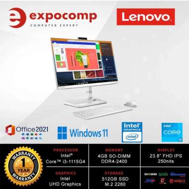 LENOVO PC AIO 3-24ITL6 68ID WHITE CORE i3-1115G4