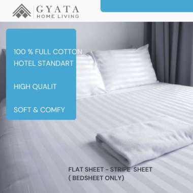 Flat Sheet – Sprei Hotel Putih Tanpa Karet 100% Full Cotton TC 220 TC 300 – Sprei Lembaran TC 300 260x280