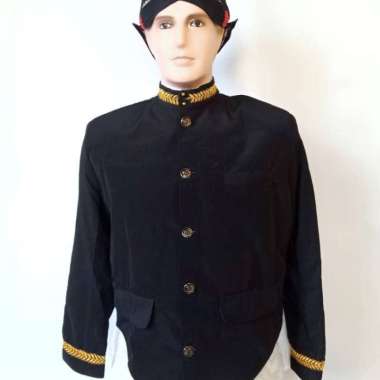 Kostum Beskap Dewasa Model Jogja Hitam Bordir Hitam L