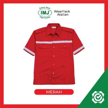 Baju Safety Atasan Lengan Pendek Wearpack IMJ M-XL Merah XL