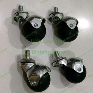 Roda Karet Caster Bola Bulat 2" Inch Drat Etalase Sofa Ranjang