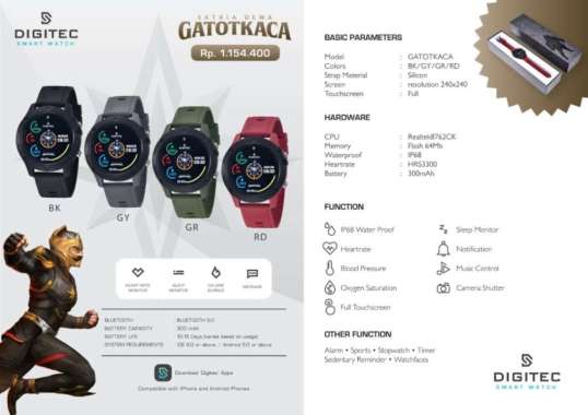 Jam Tangan Pria Digitec Gatot Kaca Satria Dewa Original & Garansi
