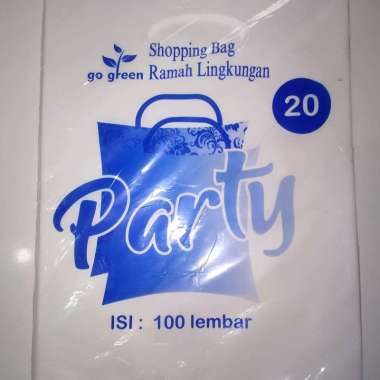 Party Shopping Bag Plastik Plong 20cm Putih