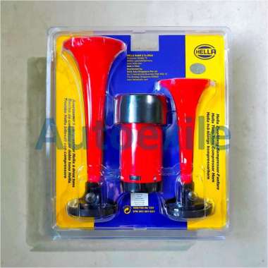 Hella Klakson 2 Terompet Angin Dinamo 12V Corong Trompet Air Horn Twin Tone Mobil