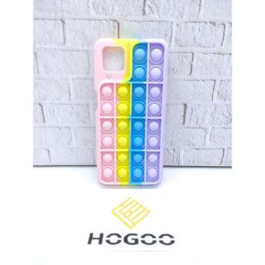 SILICONE CASE POP IT SAMSUNG A21S- CASE PENGHILANG STRESS RAINBOW D