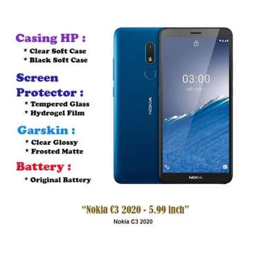 Nokia C3 2020 - 5.99 inch - Case - Screen Protector - Battery - Dll Tempered Glass