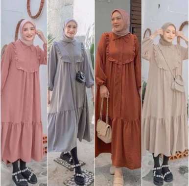 MARISKA DRESS / DRESS MUSLIM WANITA / MAXYI DRESS DENIM