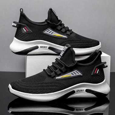 PBT Sepatu Sneaker Pria Import - kasual MEN‘S Sprot Shoes Fashion 2022“CZ016”(FREE BOX POLOS） 44 Hitam