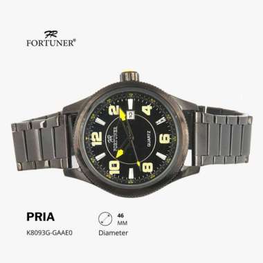 Fortuner Jam Tangan Analog Pria Water Resistant Rantai Haidar HITAM KUNING