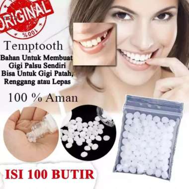 no brand PENAMBAL GIGI BERLUBANG 100 BUTIR / TEMPTOOTH / GIGI PALSU / LEM GIGI PADAT / LEM GIGI BERL
