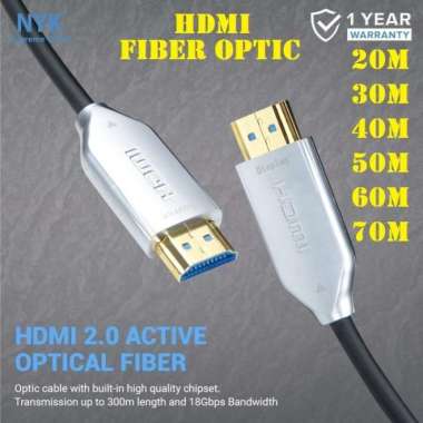 NYK Kabel Active Fiber Optic HDMI 2160P ULTRA HD 4K 20 30 40 50 60 70M 50M