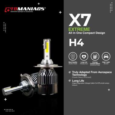 LAMPU MOBIL LED H4 ECO9 25W X7 WARNA PUTIH 6000K (HI/LO)