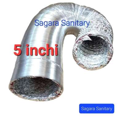 pipa exhaust fan alumunium 5 inchi / pipa cerobong asap / pipa AC