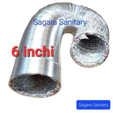 pipa exhaust fan alumunium 6 inchi / pipa cerobong asap / pipa AC