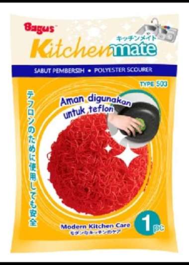 KITCHEN MATE POLYSTER 1pcs W22503 BAGUS / SABUT PEMBERSIH BAGUS
