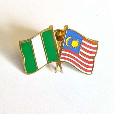 Flag Pin Nigeria Malaysia - Pin Bendera Persahabatan Negara Mulyocreative