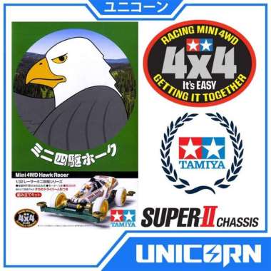 TAMIYA MINI 4WD HAWK RACER / SUPER II CHASSIS / 18087 ORIGINAL