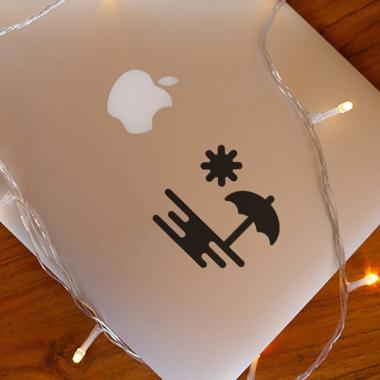 Grapinno Pemandangan Pantai Decal Sticker Laptop for Apple MacBook 13 Inch hitam