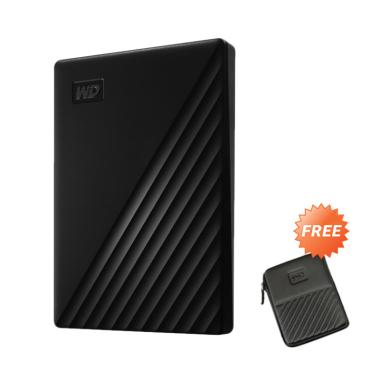 WD New My Passport USB 3.0 Hard Disk Eksternal - [4 TB] + Free Pouch Resmi HITAM