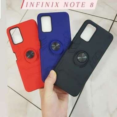 Case Infinix Note 8,Infinix Smart 5 Case Thunder Plus Ring Infinix infinix smart 5 - Merah