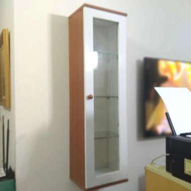 LEMARI GANTUNG RAK GANTUNG 1 PINTU TERLARIS PINTU KACA POLOS MINIMALIS