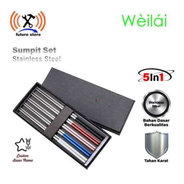Weilai Set Sumpit - Cutlery Sumpit Set Stainless Steel 5 Warna