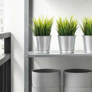 Tanaman tiruan/Bunga Imitasi Seri rumput, 9 cm_ Pot Besi 1