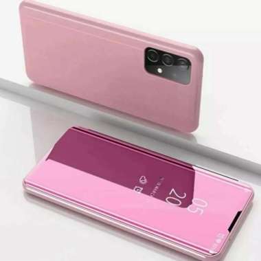 Case Oppo A76/Realme 9i Clear View Standing Flip Meror Oppo A76 - pink