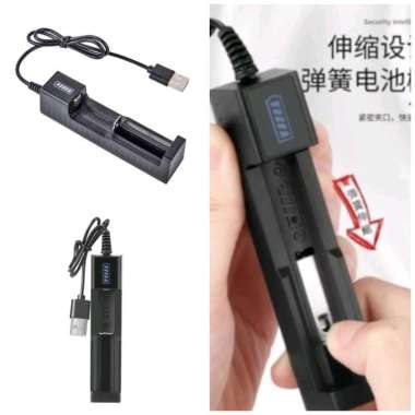 Charger Baterai USB 18650 / Cas Baterai 1 Slot / Cas Baterai Universal hitam