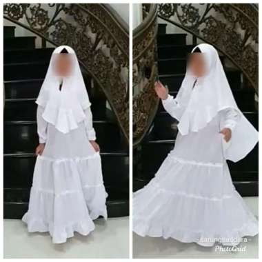 Gamis Set Anak Putih/ Gamis Manasik Anak