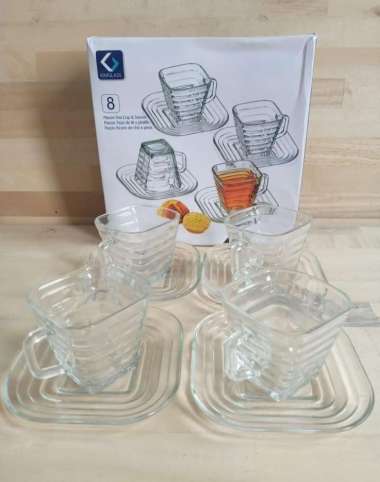 GELAS QUADRO 4 SET GELAS MINUM SET GELAS MINI GELAS PESTA ELEGAN SET
