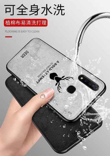 Case Deer Vivo Y12 / Y15 / Y17 Softcase Jeans Canvas Back Cover Hitam - Vivo Y15