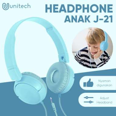 Headphone Headset Anak Kabel Unitech J21 + Microphone Extra Bass Hitam warna