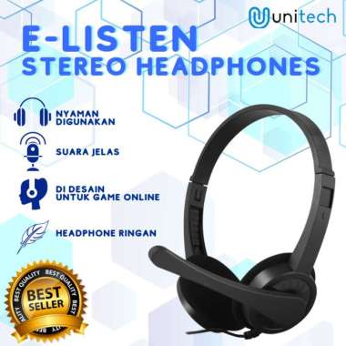 Unitech Headphone Headset Gaming e-listen E-H6108 Headphone Stereo