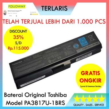 Baterai/Batre/Batery Laptop Toshiba L645 , L745 , C640 - PA-3817U-1BRS Original