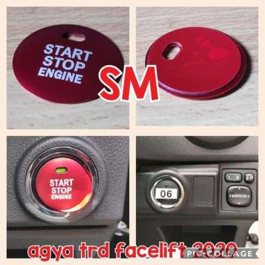 Cover Tombol Start Stop Engine New Agya Trd Agya G 2020 - Merah